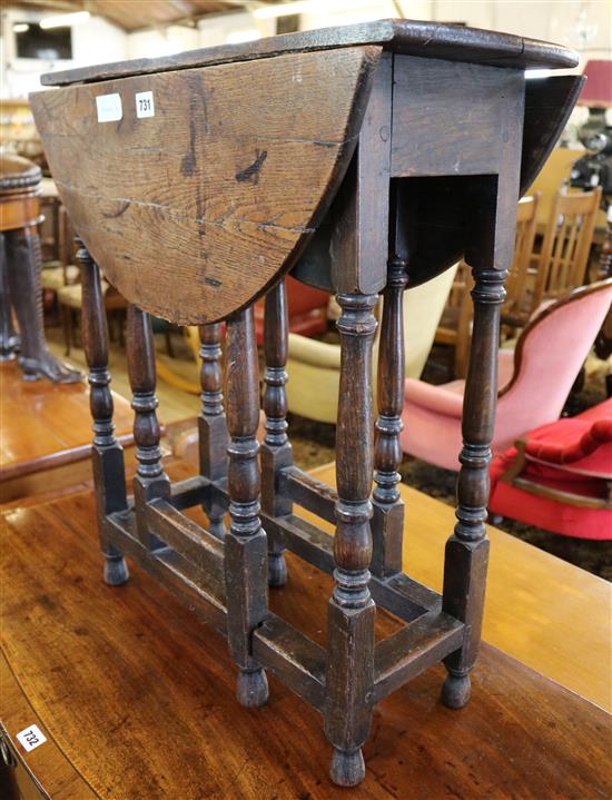 Small oak gateleg table